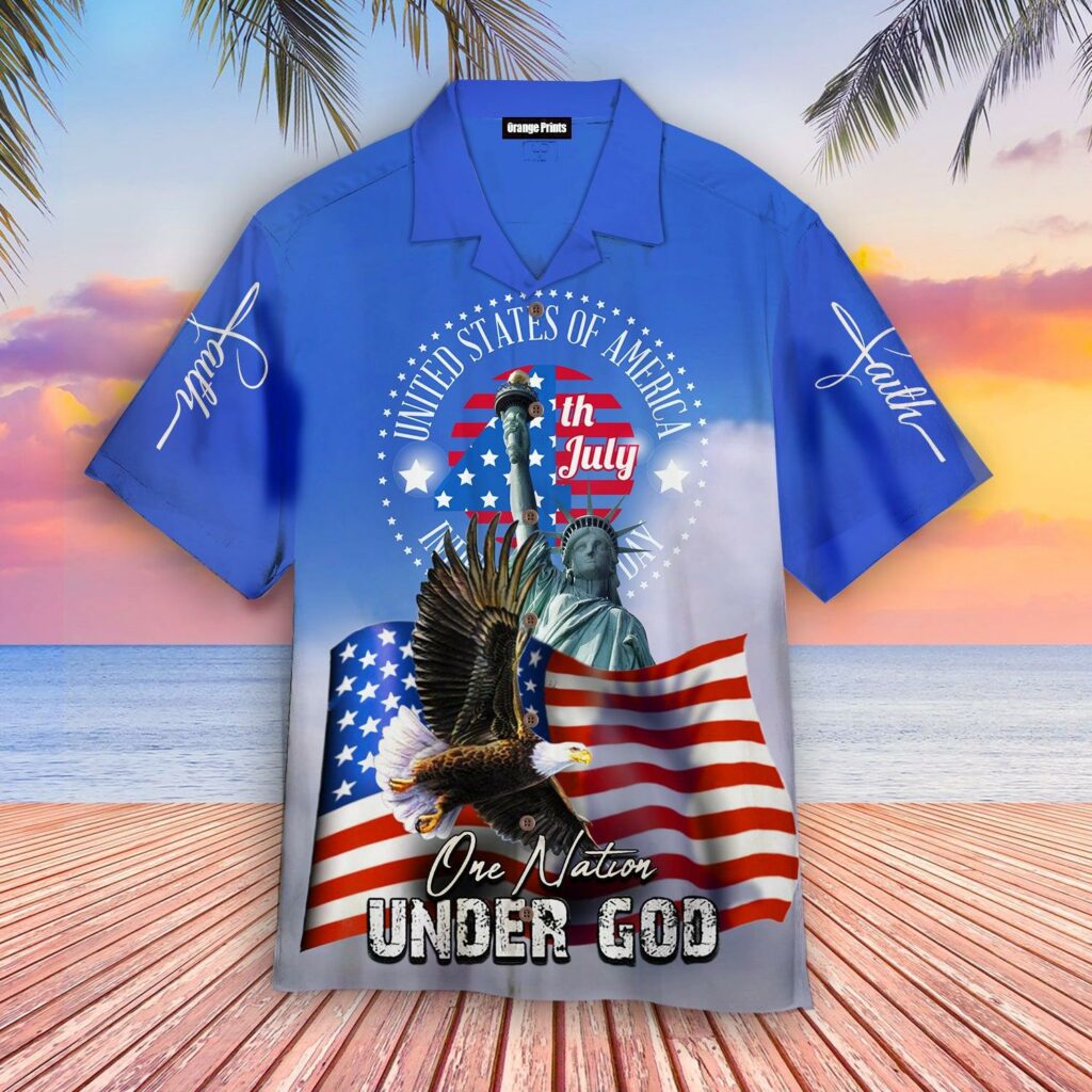 4th Of July One Nation Under God Independence Day Hawaiian Shirt | For Men & Women | HW5652
