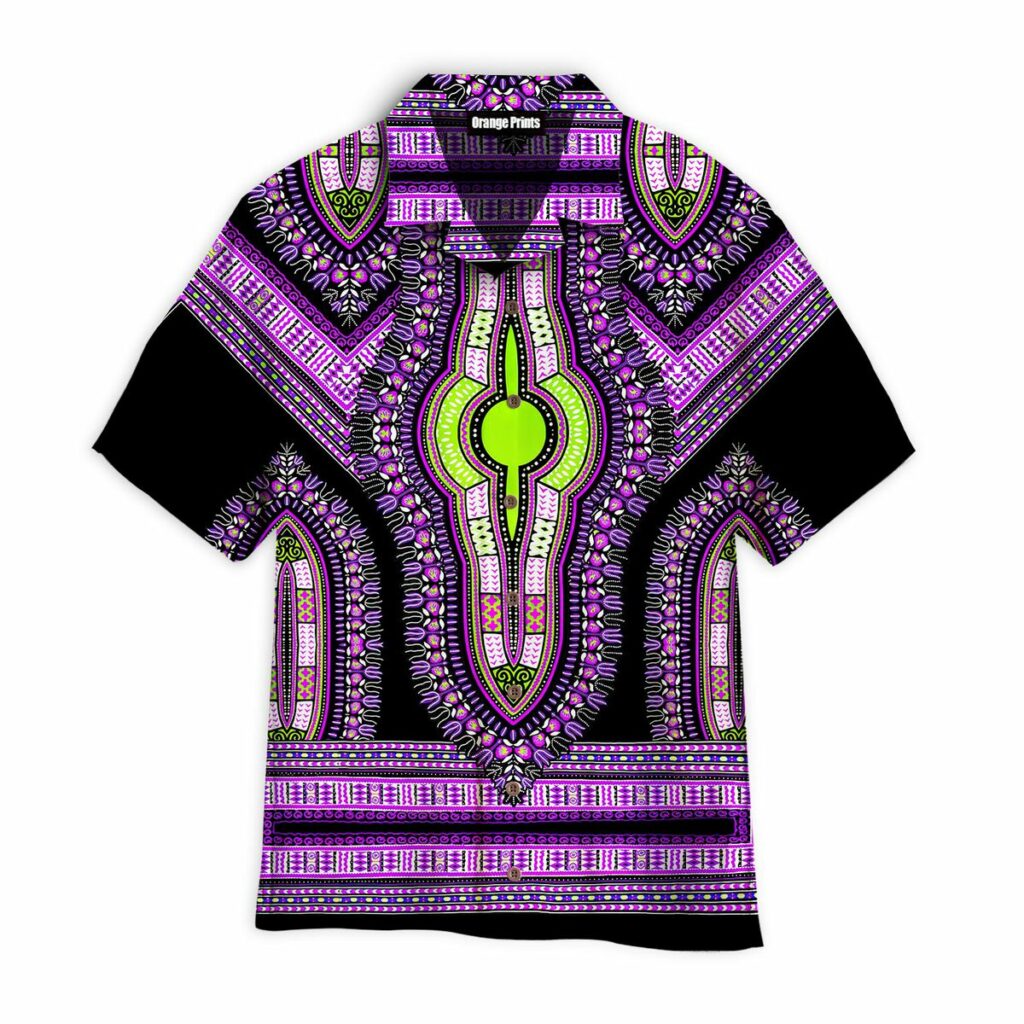 African Purple Dashiki Hawaiian Shirt | For Men & Women | WT7245