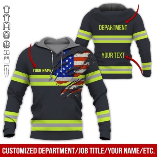 America Firefighter Style Custom Name All Over Print | For Men & Women | CN5338