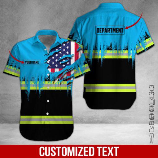 American Flag Heavy Equipment Workwear Custom Hawaiian Shirt | For Men & Women | HN3118