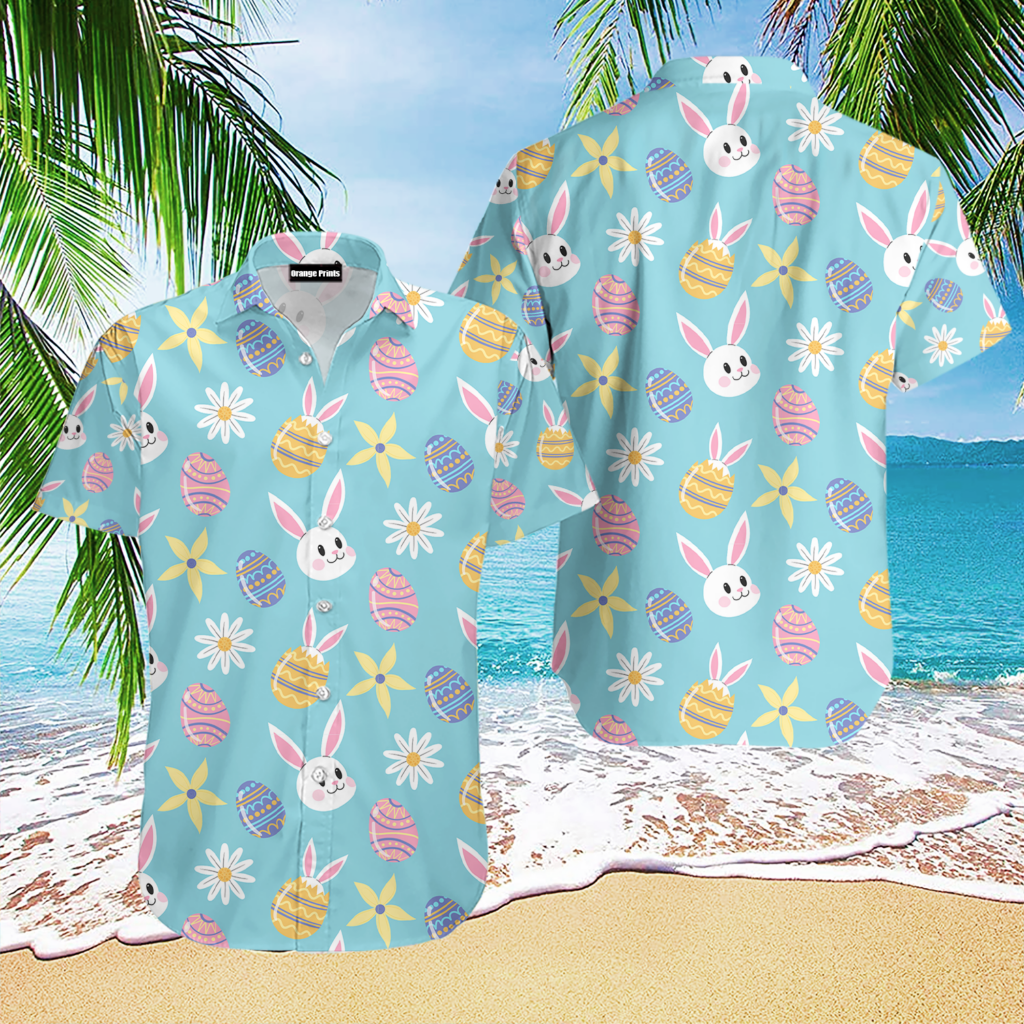 Beach Shirt Bunny Love Egg Happy Easter Day Hawaiian Shirt | For Men & Women | HL2066