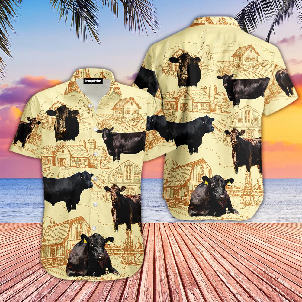 Black Angus Cattle Lovers Farm Hawaiian Shirt | For Men & Women | HL3117