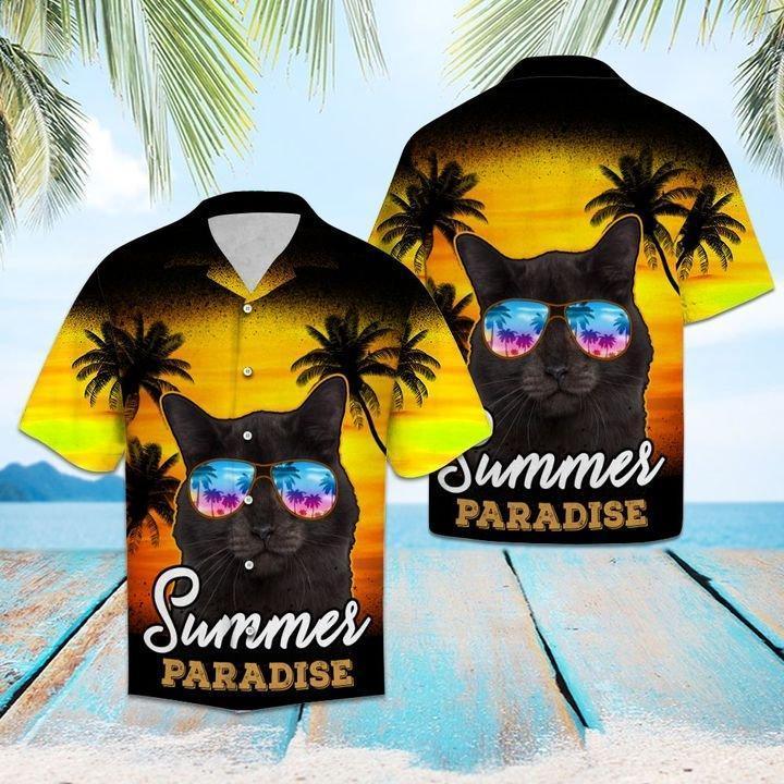 Black Cat Paradise Hawaiian Shirt | For Men & Women | HW1490