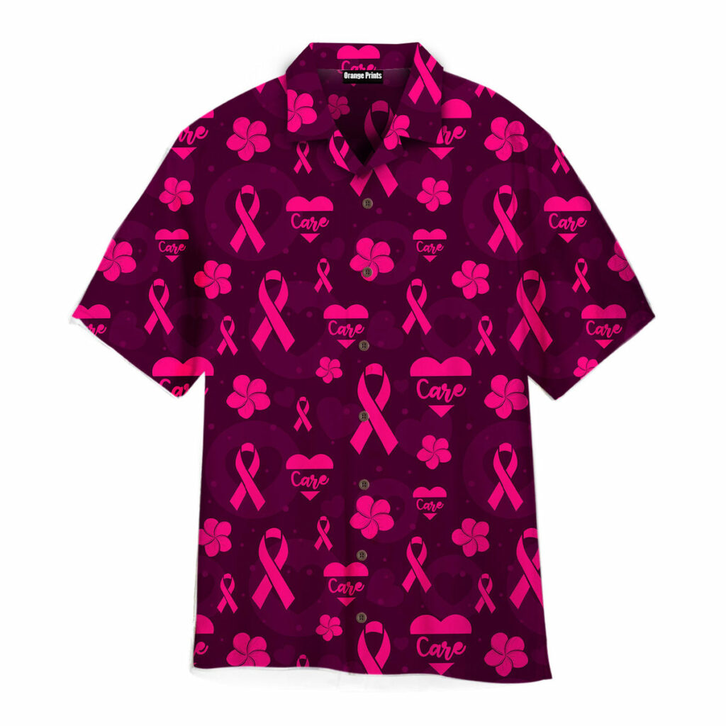 Breast Cancer Faith Hope Care Pattern Hawaiian Shirt | For Men & Women | WT7201