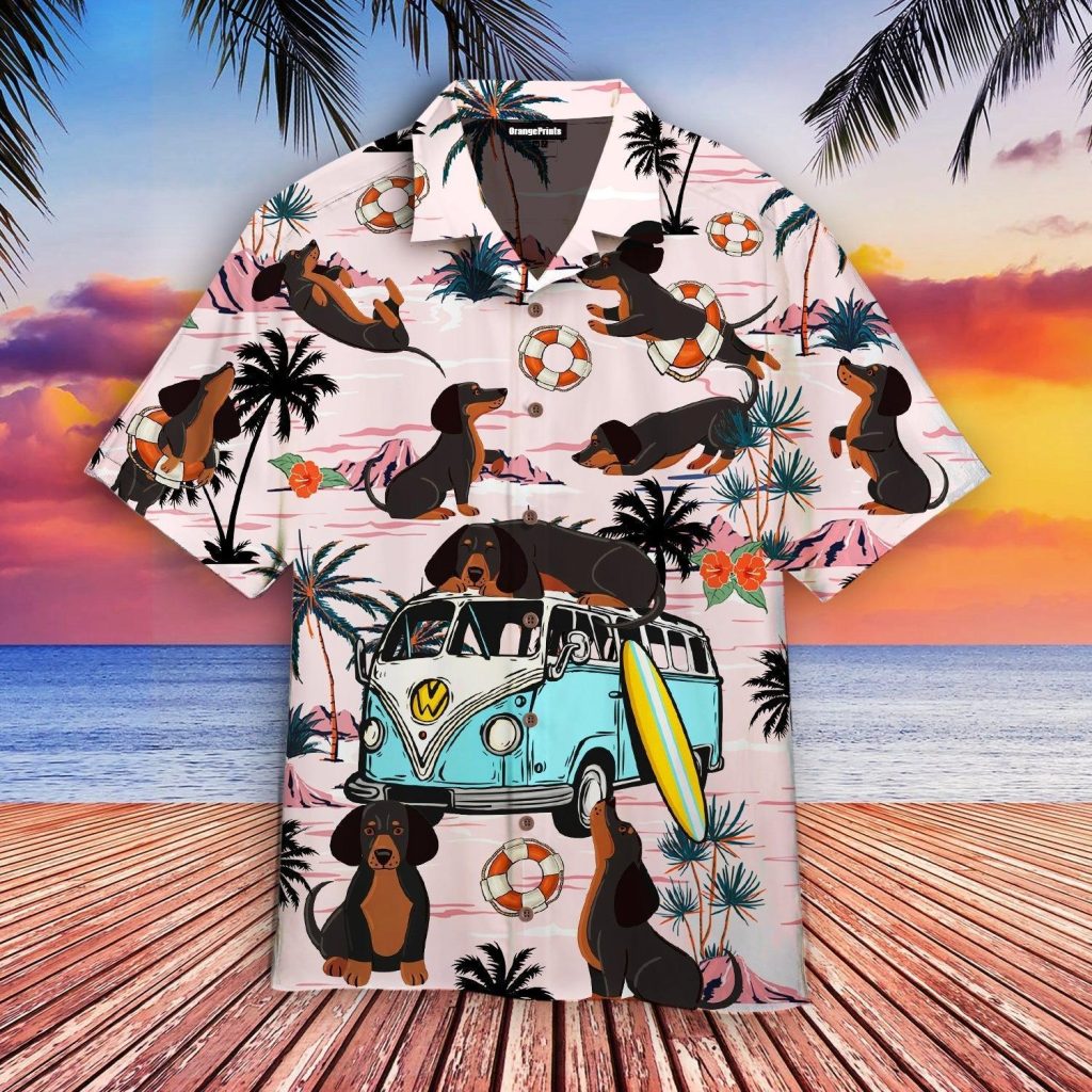 Dachshund Dog Summer Beach Hawaiian Shirt | For Men & Women | WT9029