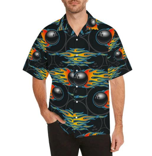 Fire Bowling Black Hawaiian Shirt | For Men & Women | HL2257