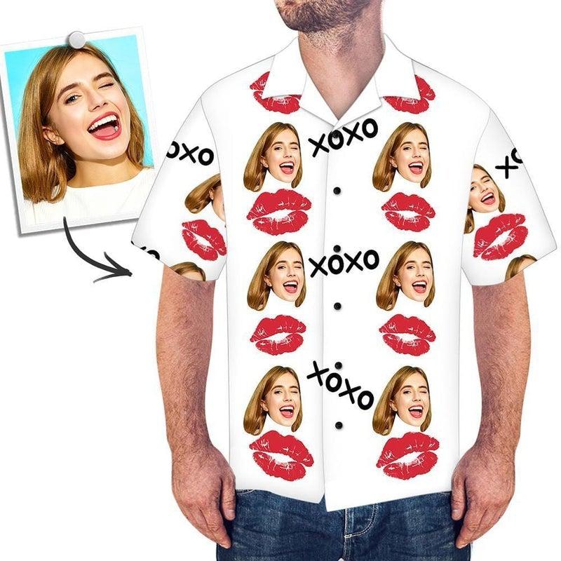 Funny Custom Face Valentine Couple Custom Hawaiian Shirt | For Men & Women | HWP1063