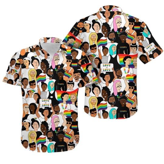 Happy Pride Month Support For Lgbt Aloha Hawaiian Shirt | For Men &amp; Women | HL2415