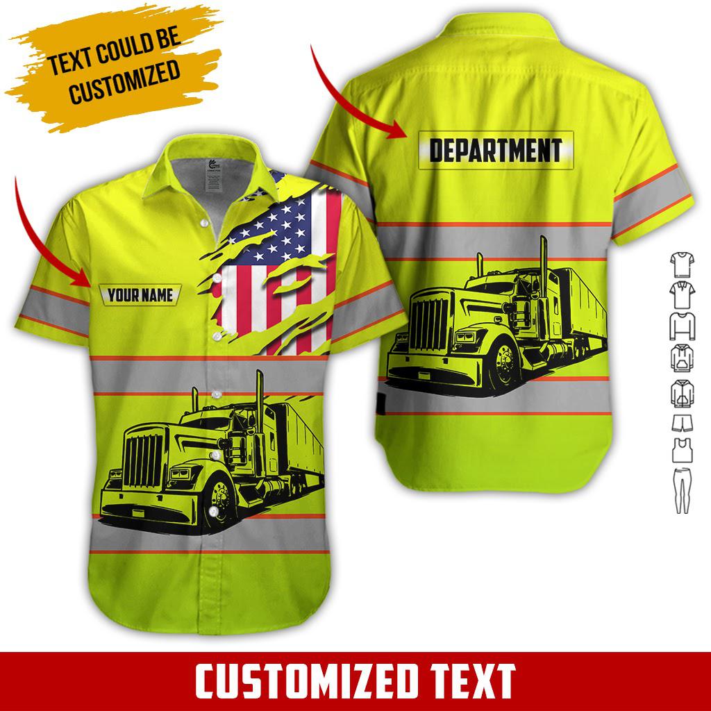 Heavy Equipment Workwear Custom Name And Department Hawaiian Shirt | For Men & Women | HN2814