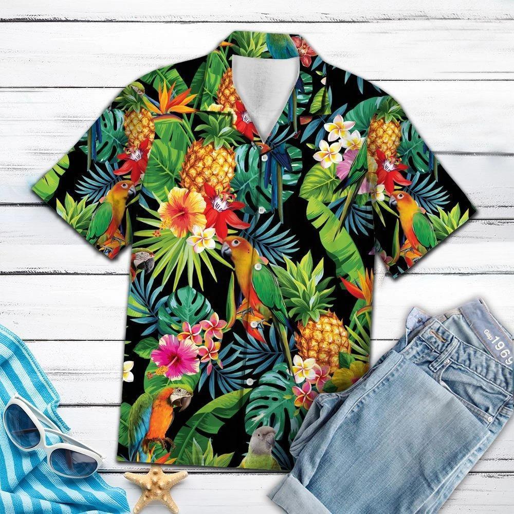 Hiding Parrot Hawaiian Shirt | For Men & Women | HW1260