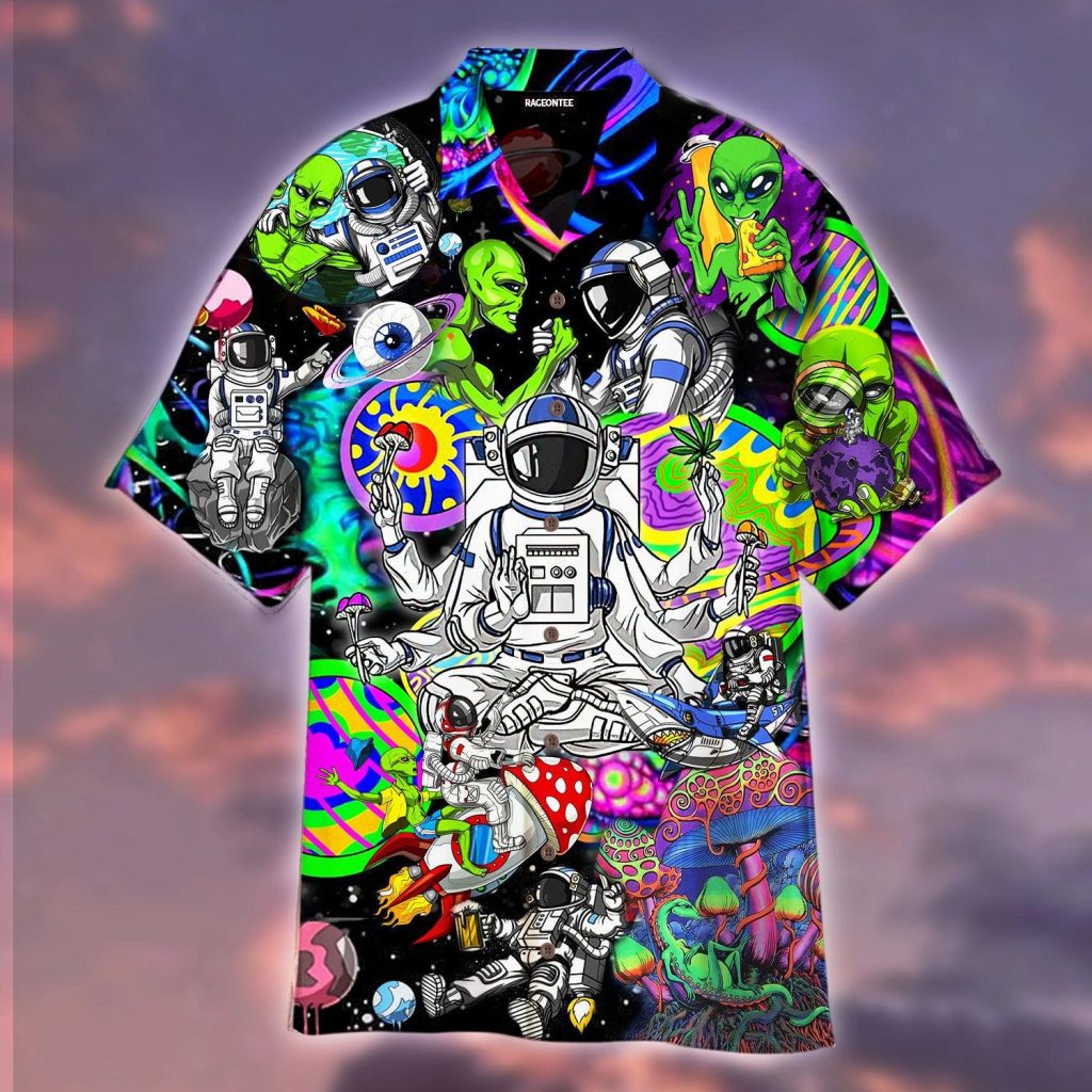 Hippie Astronaut And Alien Hawaiian Shirt | For Men & Women | HW4838