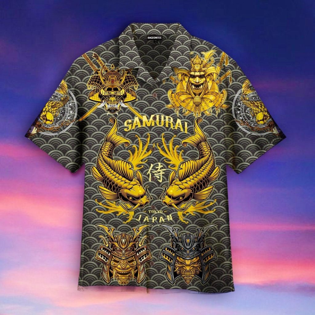 Koi Samurai Japanese Hawaiian Shirt | For Men &amp; Women | WT1237