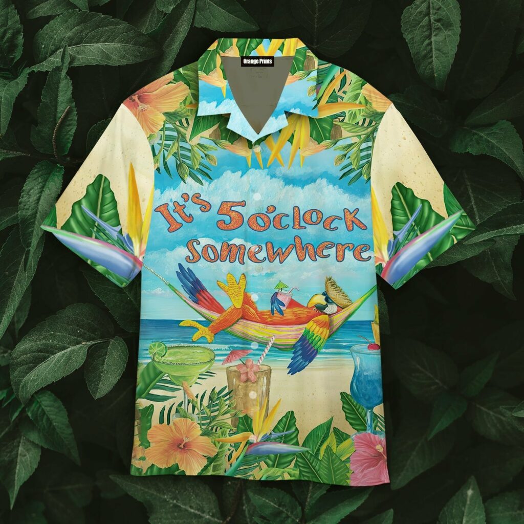 Parrot It's 5 O'clock Somewhere Aloha Hawaiian Shirt | For Men & Women | HW7608