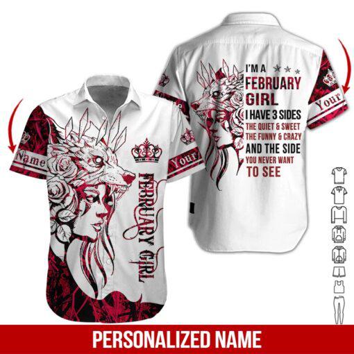 Personalized Name February Girl Custom Hawaiian Shirt | For Men & Women | HN1959