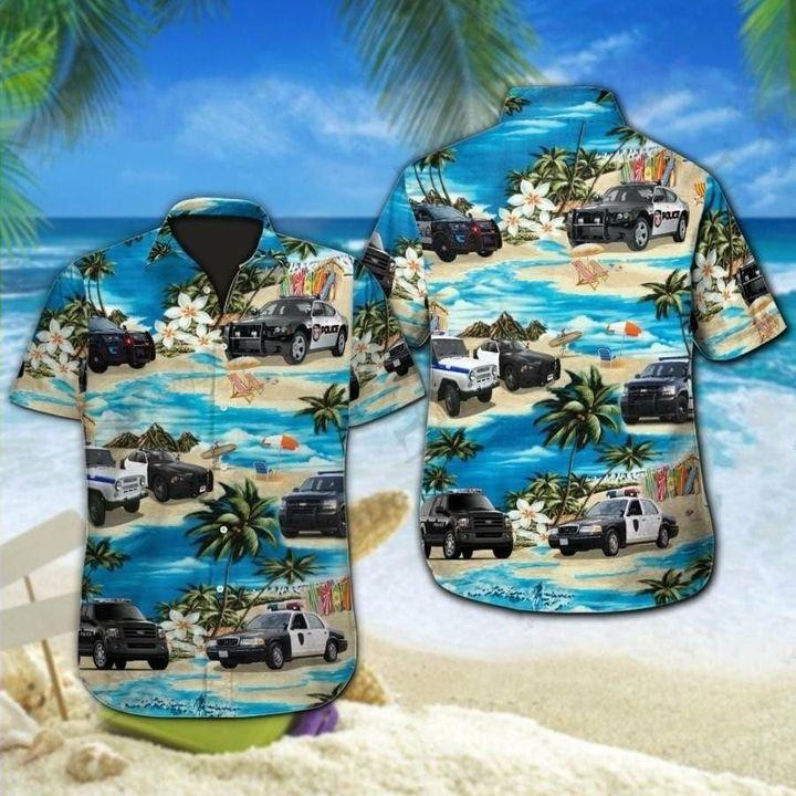 Police Cars Tropical Hawaiian Shirt | For Men & Women | HW4581