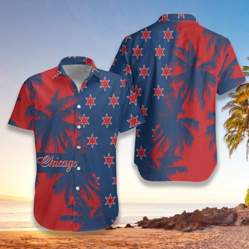 Red &amp; Blue Chicago Hawaiian Shirt | For Men &amp; Women | HW7164