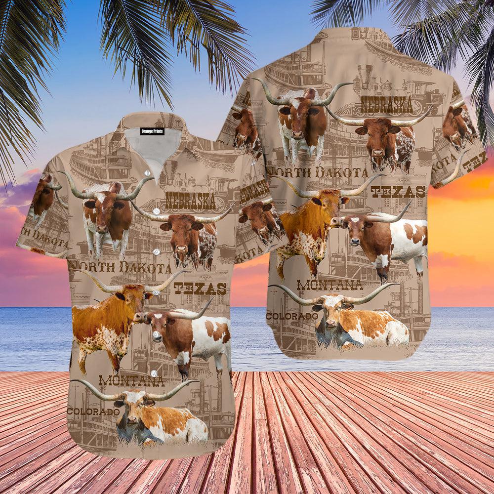 Texas Longhorn Cattle Lovers Hawaiian Shirt | For Men & Women | WT2104