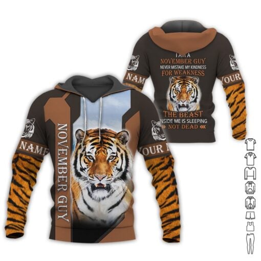 Tiger November Guy Custom Name All Over Print | For Men & Women | CN3062