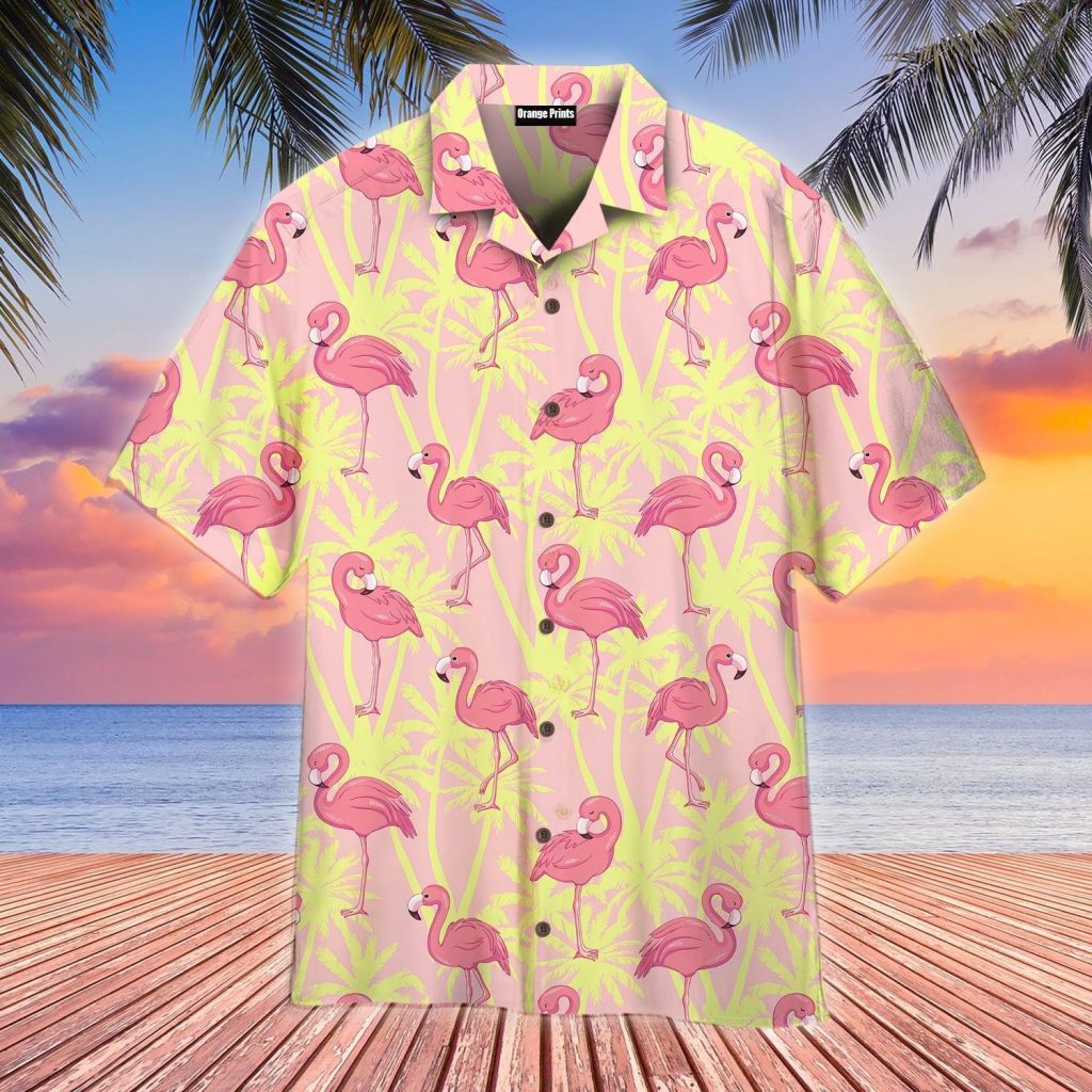 Tropical Flamingo Hawaiian Shirt | For Men &amp; Women | WT6437