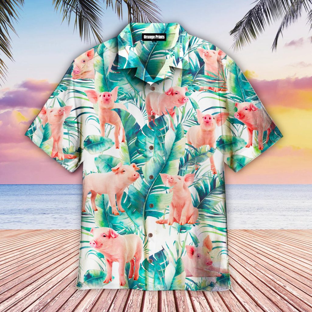 Tropical Funny Pig Hawaiian Shirt | For Men & Women | WT3087