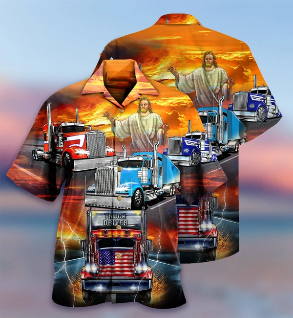 Truck Driver Jesus Bless Hawaiian Shirt | For Men & Women | HW7153