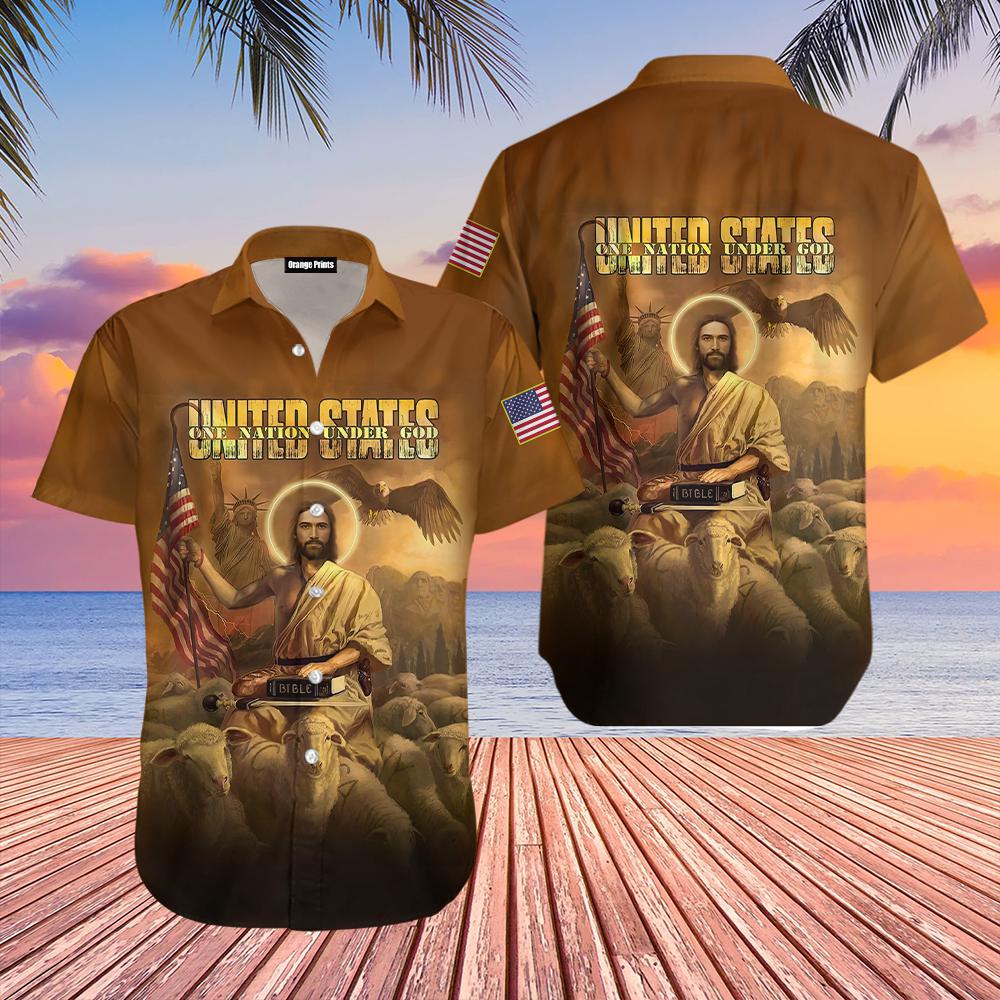 Veteran One Nation Under God Memorial Day Hawaiian Shirt | For Men & Women | WT5685