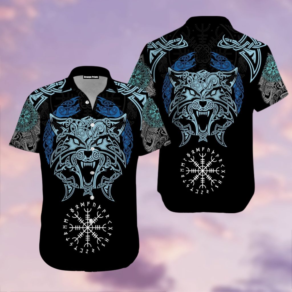 Viking Wolf Tattoo Hawaiian Shirt | For Men & Women | WT5221