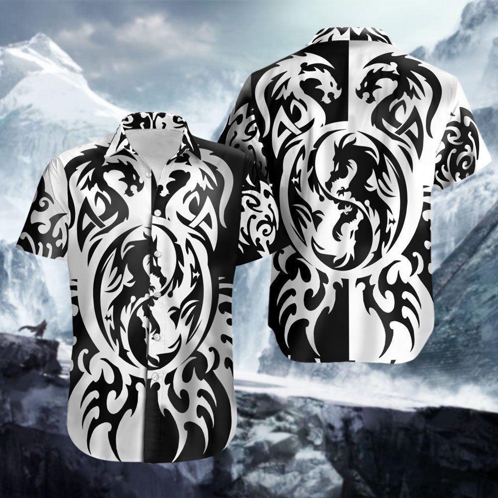 Viking Ying Yang Dragons Hawaiian Shirt | For Men & Women | HL3033