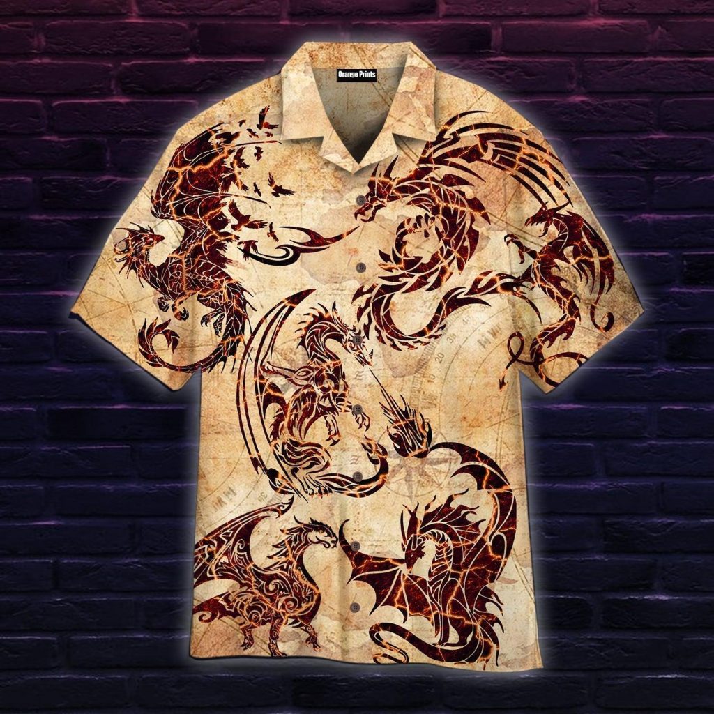 Vintage Dragon Viking Tattoo Hawaiian Shirt | For Men &amp; Women | WT1761