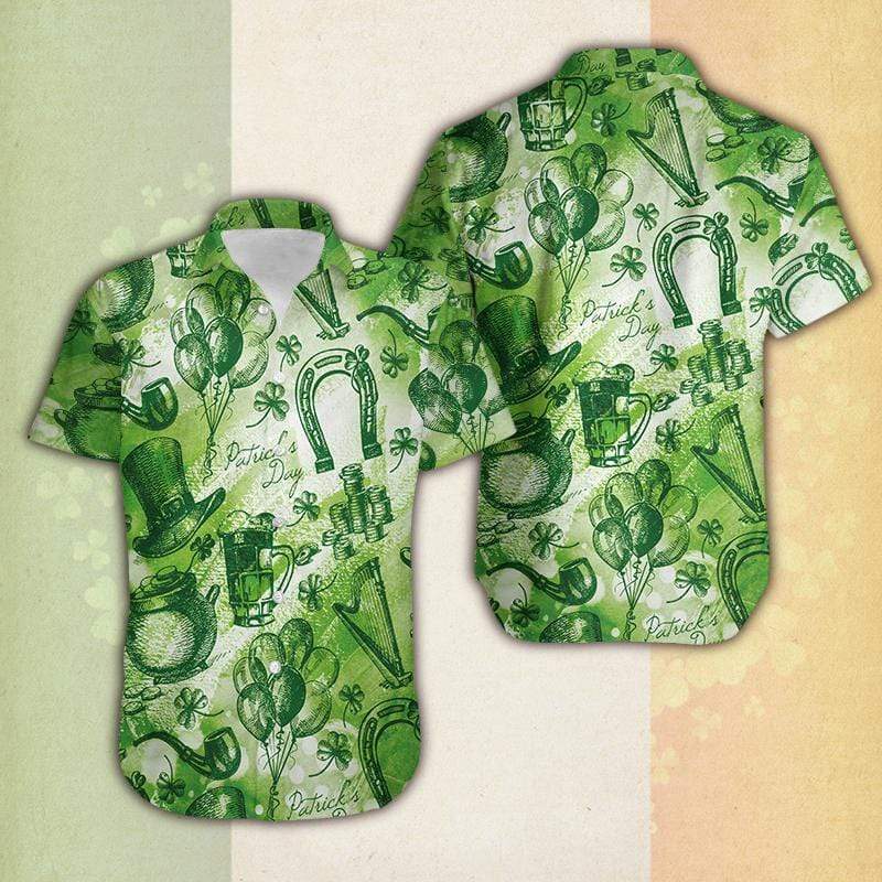 Whole Green SaintPatrick's Day Vintage Hawaiian Shirt | For Men & Women | HW2272