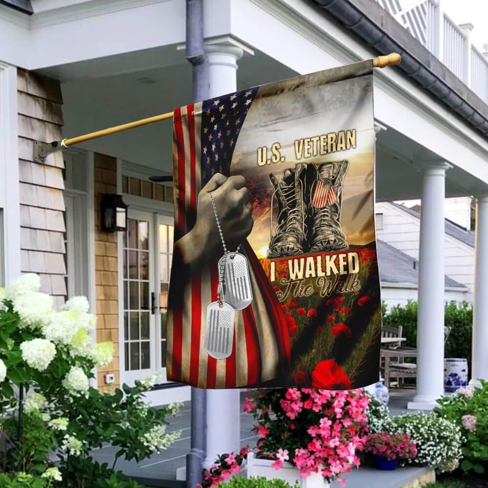 U.S. Veteran House Flag | Flax Polyester | Waterproof | Machine Washable | HF3216
