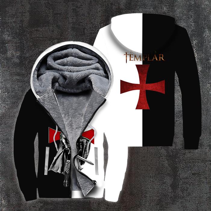 Knights Templar Fleece Zip Hoodie All Over Print | For Men & Women | FT2206